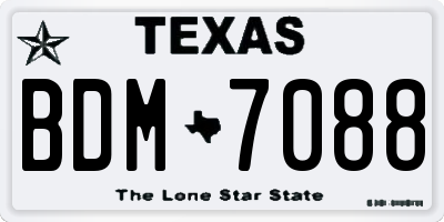 TX license plate BDM7088