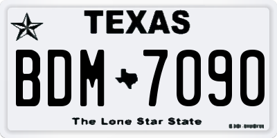 TX license plate BDM7090