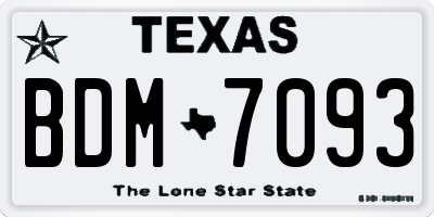 TX license plate BDM7093