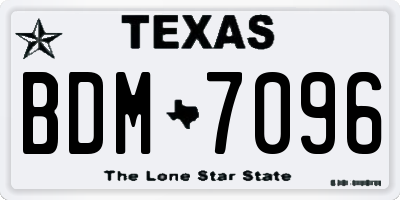 TX license plate BDM7096