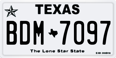 TX license plate BDM7097