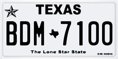 TX license plate BDM7100