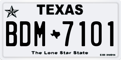 TX license plate BDM7101