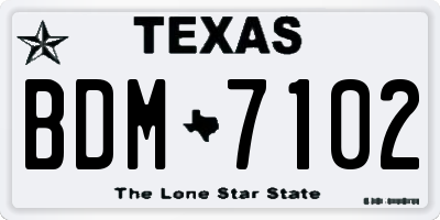 TX license plate BDM7102