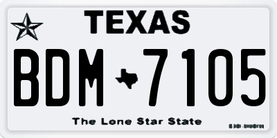 TX license plate BDM7105