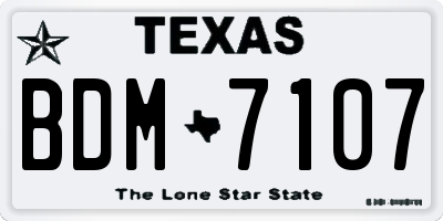 TX license plate BDM7107