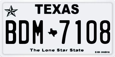 TX license plate BDM7108