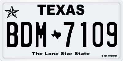 TX license plate BDM7109