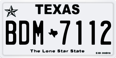 TX license plate BDM7112