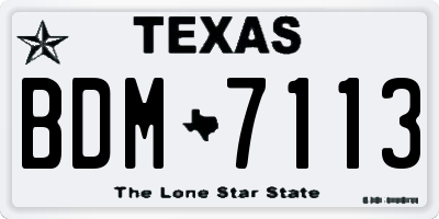 TX license plate BDM7113