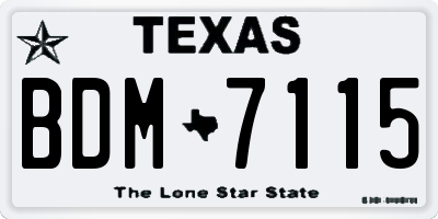 TX license plate BDM7115