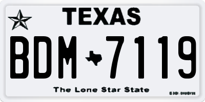 TX license plate BDM7119