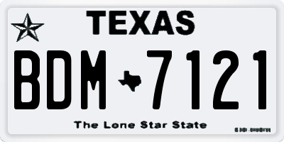 TX license plate BDM7121