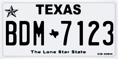 TX license plate BDM7123