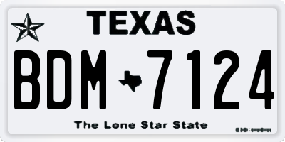 TX license plate BDM7124