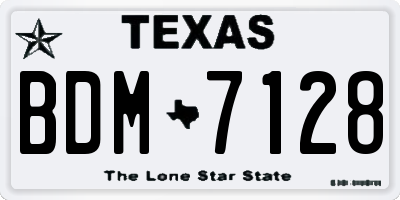TX license plate BDM7128