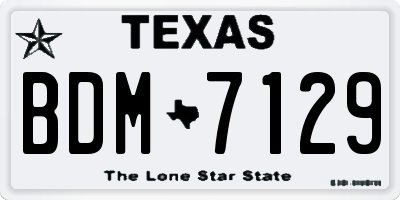 TX license plate BDM7129