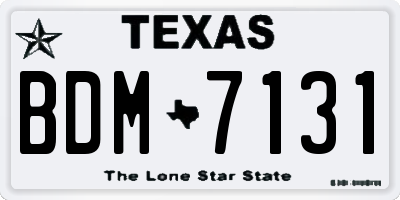 TX license plate BDM7131