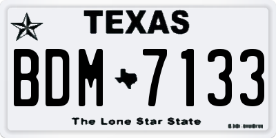 TX license plate BDM7133