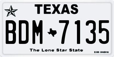 TX license plate BDM7135