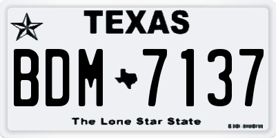 TX license plate BDM7137