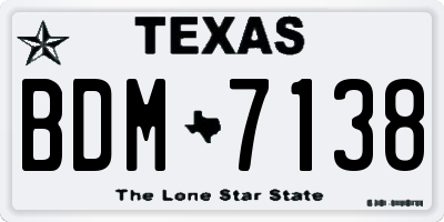 TX license plate BDM7138