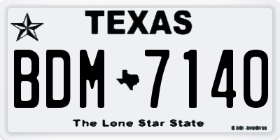 TX license plate BDM7140