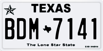 TX license plate BDM7141