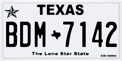 TX license plate BDM7142