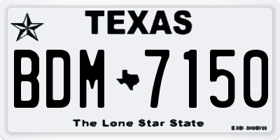 TX license plate BDM7150