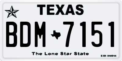 TX license plate BDM7151