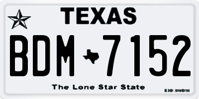 TX license plate BDM7152