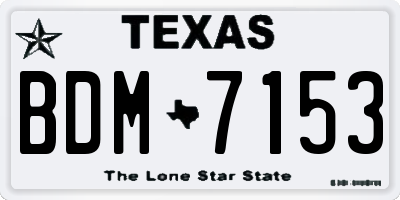 TX license plate BDM7153