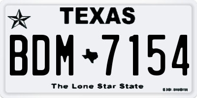 TX license plate BDM7154