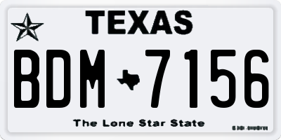TX license plate BDM7156