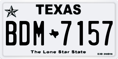 TX license plate BDM7157