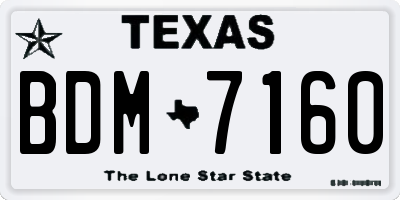 TX license plate BDM7160