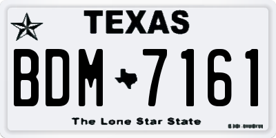 TX license plate BDM7161