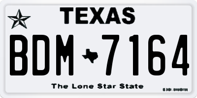 TX license plate BDM7164