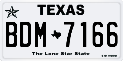 TX license plate BDM7166