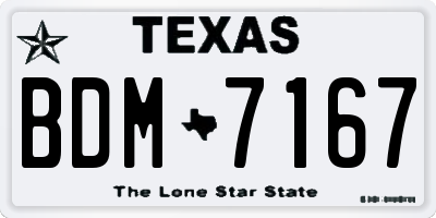 TX license plate BDM7167