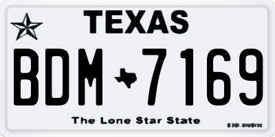 TX license plate BDM7169
