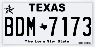 TX license plate BDM7173