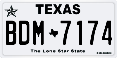 TX license plate BDM7174