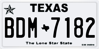 TX license plate BDM7182