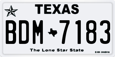 TX license plate BDM7183