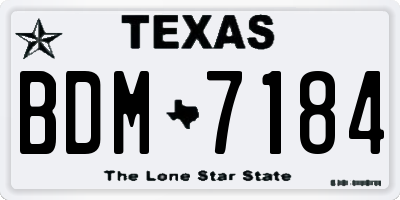 TX license plate BDM7184