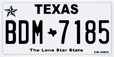 TX license plate BDM7185