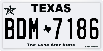 TX license plate BDM7186