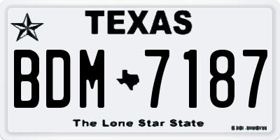 TX license plate BDM7187